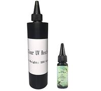 500g Crystal Clear UV Epoxy Resin Superb Transparency No Yellowing Fast Cure Easy Usage, DIY Resin Handmade Jewellery Gifts Crafts Resin Coating Crafting (Buy One Get 1x30ml Small Resin Free)