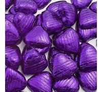 500g Foil Wrapped Chocolate Hearts - Purple by Italian Options Ltd