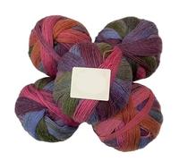 500g Hand-Woven Rainbow Duan Dye Wool Scarf, Shawl, and Hat Set - Colorful Knitted Accessories for All Seasons(07color)