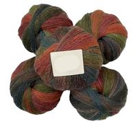 500g Hand-Woven Rainbow Duan Dye Wool Scarf, Shawl, and Hat Set - Colorful Knitted Accessories for All Seasons(14color)