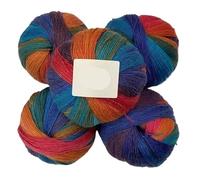 500g Hand-Woven Rainbow Duan Dye Wool Scarf, Shawl, and Hat Set - Colorful Knitted Accessories for All Seasons(24color)