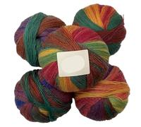 500g Hand-Woven Rainbow Duan Dye Wool Scarf, Shawl, and Hat Set - Colorful Knitted Accessories for All Seasons(17color)