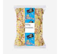 500g Hannah's White Chocolate Snowies Bagged - Creamy Sweet Confectionery Candy for Parties & Treats