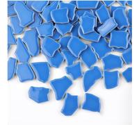 500g Irregular Ceramics Mosaic Tiles, 2-4CM Mosaic Pieces Stones for DIY Mosaic Making Craft Hobby Arts Home Wall Decoration (Blue)