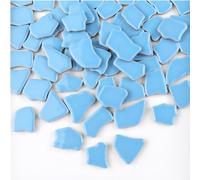 500g Irregular Ceramics Mosaic Tiles, 2-4cm Mosaic Pieces Stones for DIY Mosaic Making Craft Hobby Arts Home Wall Decoration (Sky Blue)