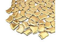 500g Irregular Ceramics Mosaic Tiles, 2-4CM Mosaic Pieces Stones for DIY Mosaic Making Craft Hobby Arts Home Wall Decoration (Gold)
