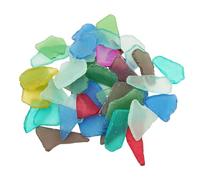 500g Irregular Frosted Glass 40PCS Mosaic Tiles Bulk - DIY Craft Supplies for Jewelry, Picture Frames, Coasters, Garden Decor, Indoor & Outdoor Mosaic Art Projects (Mix Color, 2.5-6cm)