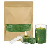 500g Jasmine Scented Candle Sand and Wicks, Pearled Candle, Candle Making Supplies to Make Your Own Sand Candle, Sand Wax Candle Granules + 20 Candle Wicks