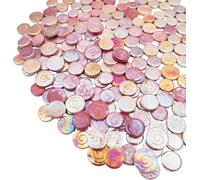 500g Mixed 3 Size Random Round Ceramic Iridescent Mosaic Tiles, Making Creative Ceramic Mosaic Tiles for DIY Craft Plates Flowerpots Vases Cups Handmade Home Decor (Purple)