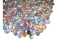 500g Mixed 3 Size Random Round Ceramic Iridescent Mosaic Tiles,Making Creative Ceramic Mosaic Tiles for DIY Craft Plates Flowerpots Vases Cups Handmade Home Decor (Rainbow Brown)
