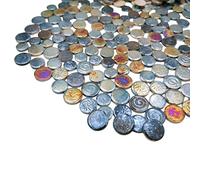 500g Mixed 3 Size Random Round Ceramic Iridescent Mosaic Tiles,Making Creative Ceramic Mosaic Tiles for DIY Craft Plates Flowerpots Vases Cups Handmade Home Decor (Rainbow Black)