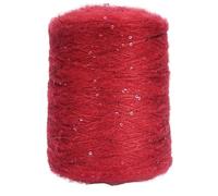 500g Mohair Sequins Thread - Flash Piece Hand-Woven Fine Wool for DIY Crafting Projects(Red)