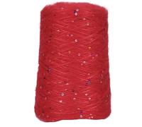 500g Mohair Sequins Thread - Flash Piece Hand-Woven Fine Wool for DIY Crafting Projects(Red+Color)