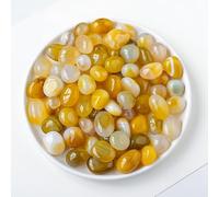 500g Natural Crystal Stone Polished Rolling Stone 1.5-2cm Yellow Crystal raw Stone Aromatherapy Stone expanded Stone Fish Tank Decoration Rolling Stone