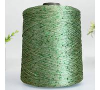 500g Paillette Yarn Sequins Wool Needle Natural Beads Lace Tie A Knot Yarn for Hand Knitting Crochet Thread Line Sweater(546 Bamboo Green)