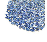 500g Porcelain and White Small Ceramic Mosaic Tiles,1-2 CM Broken Irregular Mosaic Tiles for DIY Craft,Floor,Kitchen,Pool, Flower Pots Home and Outdoor Deco (Porcelain 01)