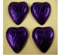 500g Purple Foil Wrapped Milk Chocolate Hearts - Approx 100 by Kellys Wedding World