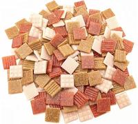 500g Quartz Mosaic Tiles, 2CM Multi Color Mosaic Pieces Stones for DIY Making Craft Hobby Arts Home Wall Decoration (Mix Orange)