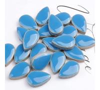 500g Raindrops Ceramics Mosaic Tiles for DIY Crafts Home Decoration, 1.2 x 1.9 cm DIY Mosaic Tile Kits for Craft Plates Flowerpots Vases Cups Mosaic Making Supplies Art Projects (Sky Blue)