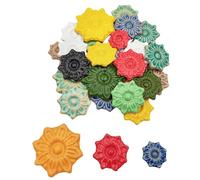 500g Random Ceramic Mosaic Tiles for DIY Crafts,3 Sized Mosaic Pieces for Plates Flowerpots Making Supplies Home and Outdoor Decoration (Mix Color, Flower)
