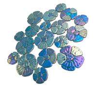 500g Random Iridescent Flower Ceramic Mosaic Tiles for DIY Crafts,3 Size Flowers Mosaic Pieces for Artwork,Photo Frames,Cups,Flower Pots,Fish Tank,Vases,Make Stepping Stones (Sky Blue)