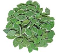 500g Random Iridescent Leaves Ceramics Mosaic Tiles,Making Creative 3 Size Ceramic Mosaic Pieces for DIY Craft,Flowerpots, Vases, Cups, Garden Decor Mosaic Making Supplies (Green)
