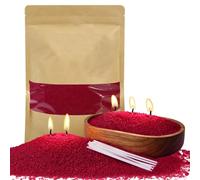 500g Rose Scented Pearled Candle Sand and 20PCS Wicks Candle Wax for Candle Making Long Lasting Pearl Powder Snow Wax for Wedding Decor, Thank You Gifts, Christmas