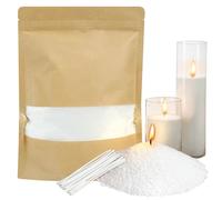 500g Scented Pearled Candle Sand with Wicks,Sand Wax Granules, Refillable Pearl Candles Sands with 20Pcs Wicks, Long Lasting Pearl Powder Snow Wax for DIY Making Birthday Weddings (Jasmine Scented)
