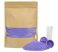 500g Scented Pearled Candle Sand with Wicks,Sand Wax Granules, Refillable Pearl Candles Sands with 20Pcs Wicks, Long Lasting Pearl Powder Snow Wax for DIY Making Birthday Weddings (Lavender Scented)