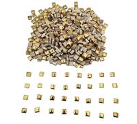 500g Square Ceramic Mosaic Tiles, 500PCS 1 * 1CM Handmade Making Creative Micro Mosaic Pieces for Lovers DIY Mosaic Projects and Home Decorations (Gold)