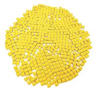 500g Square Ceramic Mosaic Tiles, 500PCS 1 * 1CM Handmade Making Creative Micro Mosaic Pieces for Lovers DIY Mosaic Projects and Home Decorations (Yellow)