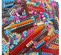 500g Technical Parts Mixed Beams Building Blocks Set, 1x2 to 1x13 Perforated Beams, Random Color - Compatible with Major brands
