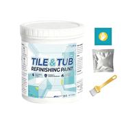 500g Tile Refinishing Coating for Bathroom Kitchen Balcony | White Semi-Gloss Bathtub Wall Paint, Low Odour Water-baseds Resurfacer for Rental Old Home Renewal