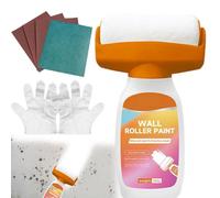 500g Wall Repair Rolling Brush, Wall Repair Roller Paint, Fast-Drying White Paint for Wall, Portable Wall Repair Paste Roller Kit Suitable for Bedroom, Living Room, Kitchen and Game Room Renovation