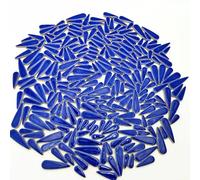 500g Water Drop Petal Leaves Ceramic Mosaic Tiles for DIY Crafts,Teardrop Shaped Ceramic Mosaic Pieces for Photo Frames,Cups,Flower Pots,Fish Tank,Vases,Make Stepping Stones (Royal Blue)
