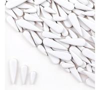 500g Water Drop Petal Leaves Ceramic Mosaic Tiles for DIY Crafts,Teardrop Shaped Ceramic Mosaic Pieces for Photo Frames,Cups,Flower Pots,Fish Tank,Vases,Make Stepping Stones (White)