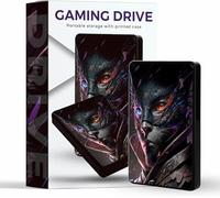 500GB Portable External Hard Drive - Ultra Slim 2.5inch USB External HDD - Compatible with Windows, Mac, Chromebook - External Storage for Backup, Compact Portable Hard Drive - Ninja cat Print