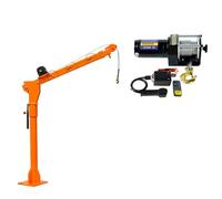 500kg Electric Mini Crane - VehicleMounted Portable Hoist with 12V Powerful Motor Hand Crank for Easy Lifting Ideal for Trucks and Household Use