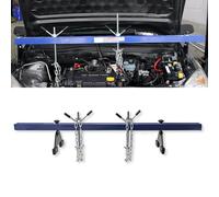 500kg Engine Support Double Beam Bar, Adjustable Engines Stand with Dual Hooks Chains, Steel Motor Transmission Hoist, Motor Traverse Lifter Gearbox Supporting Blue