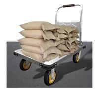 500kg Flatbed Trolley,Folding Platform Trolley,90 * 60cm Dolly Trolley with Wheels and Handle for Loading and Storage Garage Warehouse Moving Truck