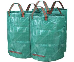 (500L) Gardenersdream 3 X Round Garden Waste Bags - Heavy Duty Reinforced Refuse Sacks