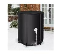 500L Portable PVC Rainwater Storage Tank with Tap Overflow Kit & Filter - Foldable Rainwater Collector for Outdoor Garden Black Water Harvesting Solution