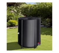 500L Rainwater Harvesting Barrel Fabric Water Tank for Garden Stable Structure SpaceSaving Ideal for Multiple Scenarios (Black)