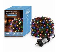 SHATCHI 500 LEDs Fairy String Lights Multicolour Indoor/Outdoor Christmas Tree/Home/Party/Wedding/Garden Decorations Green Cable 8 Modes Mains Powered Memory Auto Timer