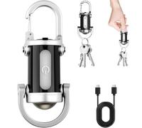 500LM Super Bright Mini Keychain Flashlight, 2026 New Waterproof Mini Flashlights, Portable Rechargeable Pocket Flashlights Keychain Pendant for Emergency Power Hiking, Camping (Black)