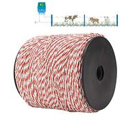 500m Electric Fence Polywire, 6 Strands Stainless Steel Wire Reel Nylon Electric Fence Rope, Electric Fence Tape with Reliable Conductivity for Livestock Cattle Sheep Horse Pets Crop Protection