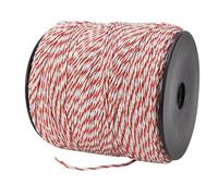 500m Electric Fence Wire, 6 Strand Electric Fencing Poly Wire Reel Nylon Stainless Steel Red and White Color,Black Chuck Reliable Conductivity for Containment of Livestock Cattle Sheep Horse Pets Crop