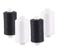 500m Sewing Thread, Strong Multipurpose General Application Thread, for Clothes Attaching Buttons, Repairs, Sewing Machines and Arts and Crafts (4pc Black & White Spools)