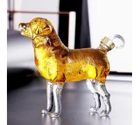 500ML/1000ML Glass Puppy Whiskey Decanter, Lead-Free Animal Wine Bottle, Handmade Liquor Gift(500ml)