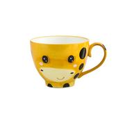 500ml/17oz ceramic handle large-capacity cartoon cereal cup Korean fresh and lovely drinking set -Q-billed deer